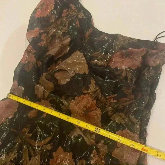 Ralph Lauren Collection Chiffon Evening Gown Floral One Shoulder Ruffle Dress 10 - Picture 11 of 13